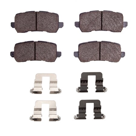 Dynamic Friction Co 3000 Ceramic Brake Pads and Hardware Kit, Low Dust, Low Copper Ceramic, 100% Asbestos-free, Rear 1310-1698-02